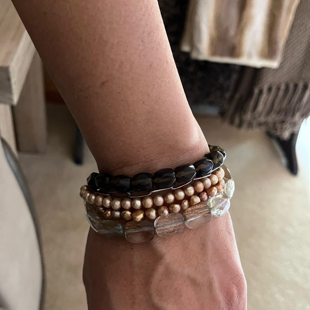 Silpada Golden and Black Beaded Bracelet - Picture 3 of 6